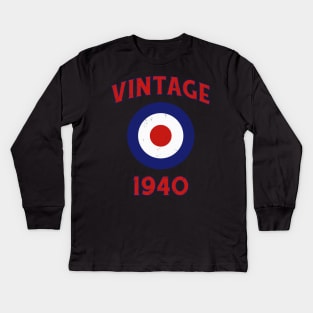 Mod Vintage 1940 Kids Long Sleeve T-Shirt